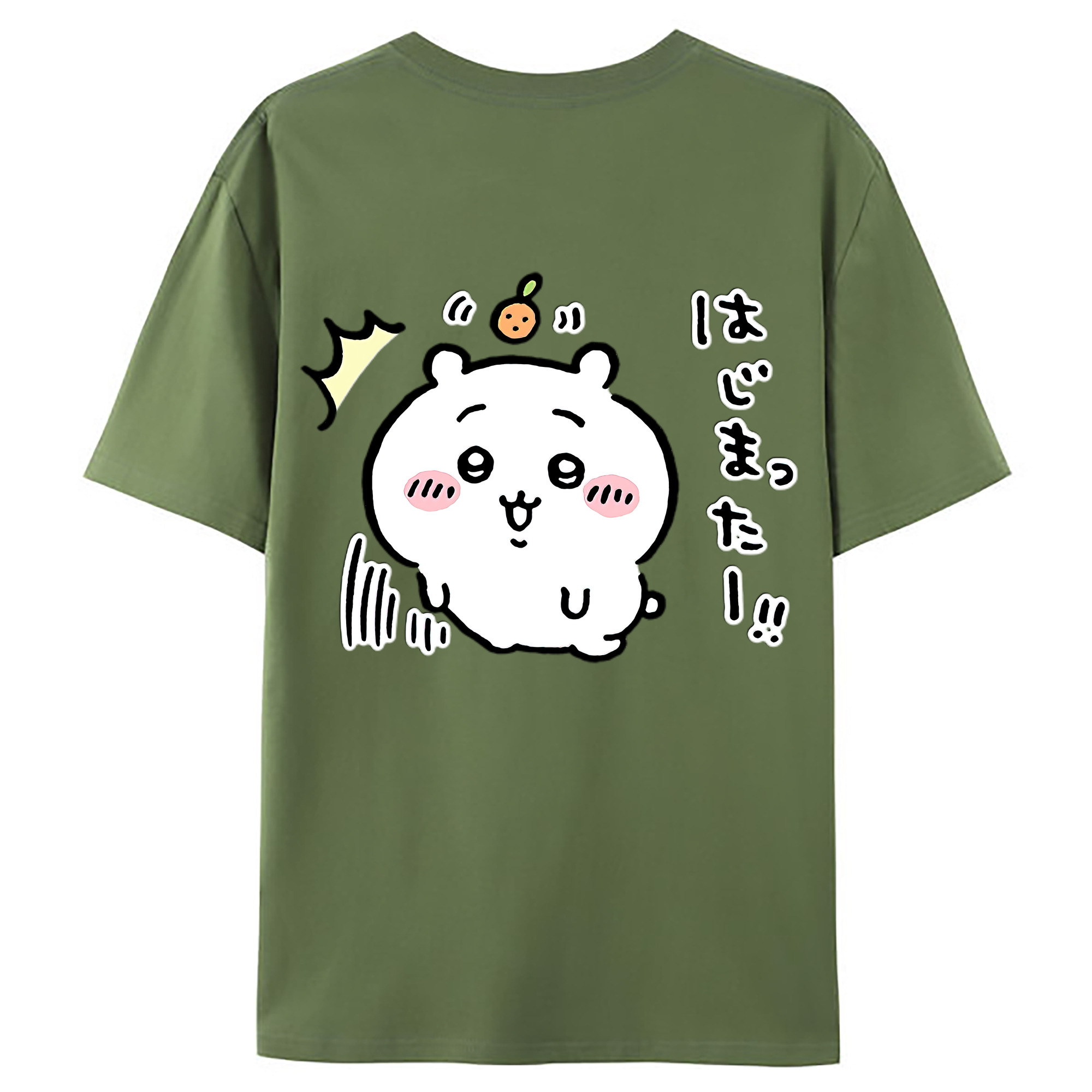 （画像用） ちいかわ ちいかわ Chii-kawa chiikawa 綿100％ メンズ半袖Tシャツ（バックプリント） 通気性